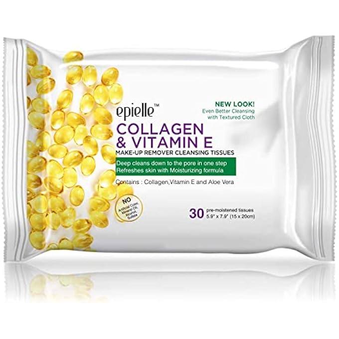 Epielle MAKEUP REMOVER WIPES, REMOVE WATERPROOF MASCARA, GENTLE DAILY FACIAL CLEANSER TOWELETTES WITH COLLAGEN, TEA TREE & ALOE VERA, STOCKING STUFFERS, 30 COUNT (PACK OF 6) - Image 4
